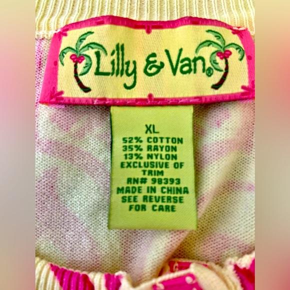 Lilly&Van set of Pink/Off White Long 3/4 Sleeve Cardigan&Vneck sleeveless Top XL - Picture 9 of 11